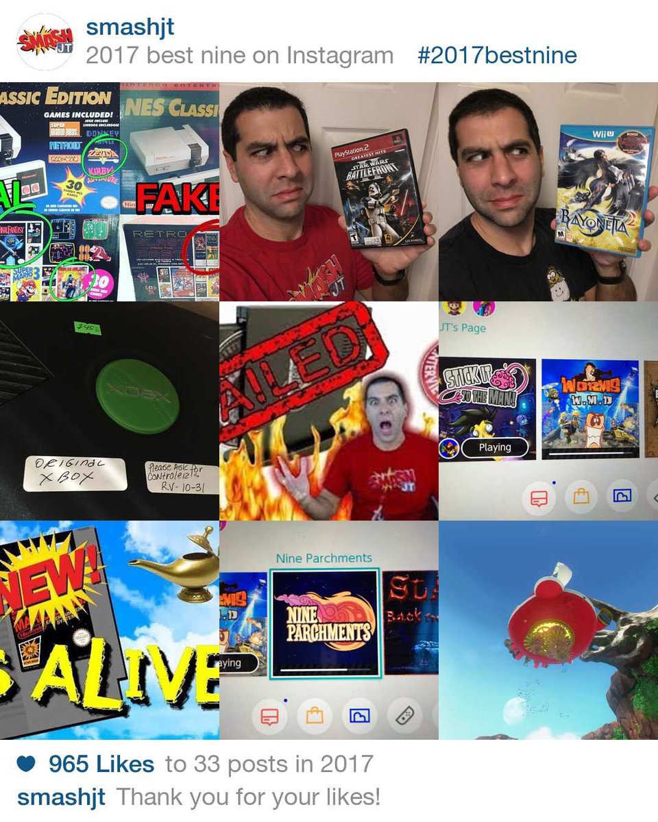 SmashJT's tweet image. 2017 #BestNine - incredible inaugural first year of Smash JT, fast approaching 2,500 subs! Thank you everyone for watching and constant contributions to the channel. Here's to an even more incredible 2018! #Instagram #YouTubeRewind2017