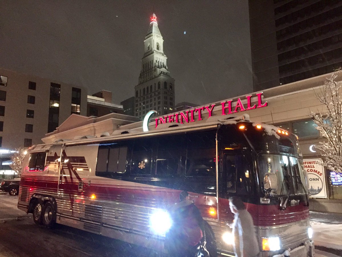 Leaving Infinity Hall in Hartford, CT on a snowy Dec. night. 12-9-17