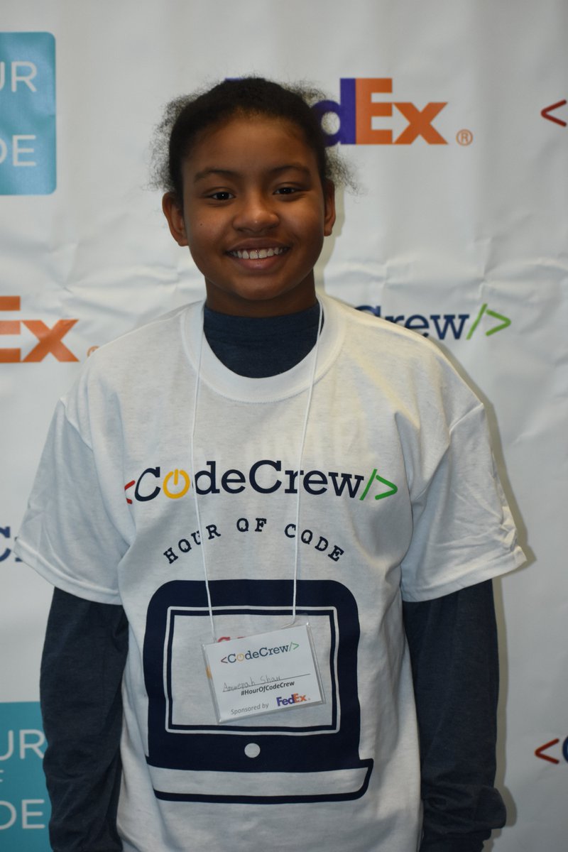 _CodeCrew's tweet photo. Special thanks to @FedEx for their generosity and support for the #hourofcode here in Memphis!
These smile are made possible by your contributions!
#computerscienceeducationweek #csedweek #gritgrindcode #hourofcode #hourofcodecrew #readytocode https://t.co/XvzgNm9hwW