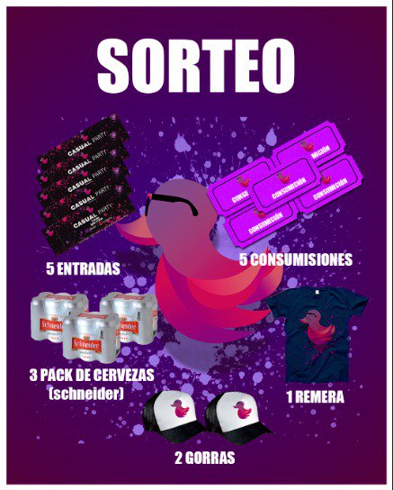 casual_party's tweet photo. TERRIBLE SORTEO CASUAL👈 
 Y SEGUÍ LAS SIGUIENTES  CONSIGNAS  🤟 
➡Seguinos en nuestro Twitter 🤳 
➡Dale "Me gusta" a esta imagen 📲
➡Comenta la publicacion etiquetando a 3 amigos 🗣
➡Dale Rt 😏

Instragram CASUAL_PARTY Facebook: CASUALPARTY.OK
  🔜 Sortea sabado 🔝16/12 https://t.co/V0Uu39DS7d