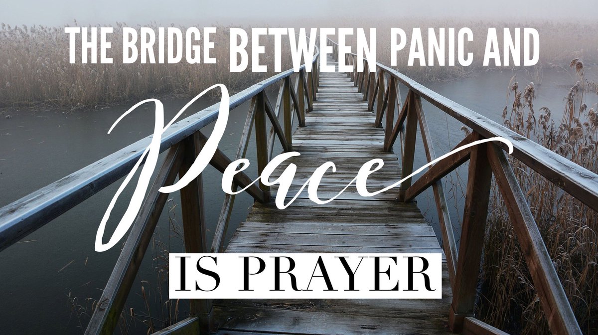 ChicklitPower's tweet photo. The bridge between panic & peace is prayer. #evindalepins #tcu #blog #blogger #biblegateway #destinationjoyful #peace #prayer https://t.co/rPmbAjuA2W
