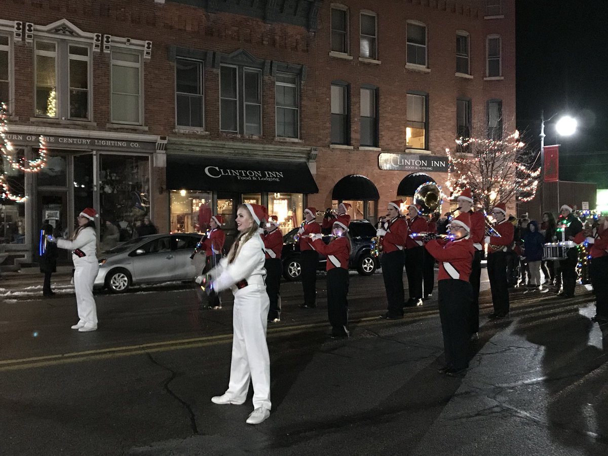 CHS_LeadsTheWay's tweet photo. Great Community event at Clinton Holiday Parade @clinton_sadd representing CHS along with @clintonbandboos playing holiday music center of town. Shout out Basil Greenleaf for inspiring and organizing parade and others to join the fellowship. https://t.co/acpuxxM3XU