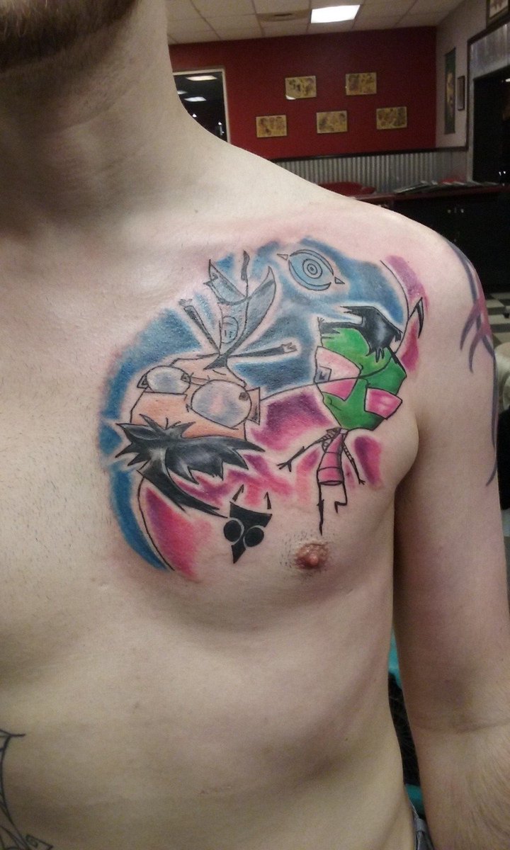 rassicas's tweet photo. every day i live knowing that there is a man on this earth with invader zim fan art i drew when i was 14 tattooed above his nipple https://t.co/vdf0X0yzhS