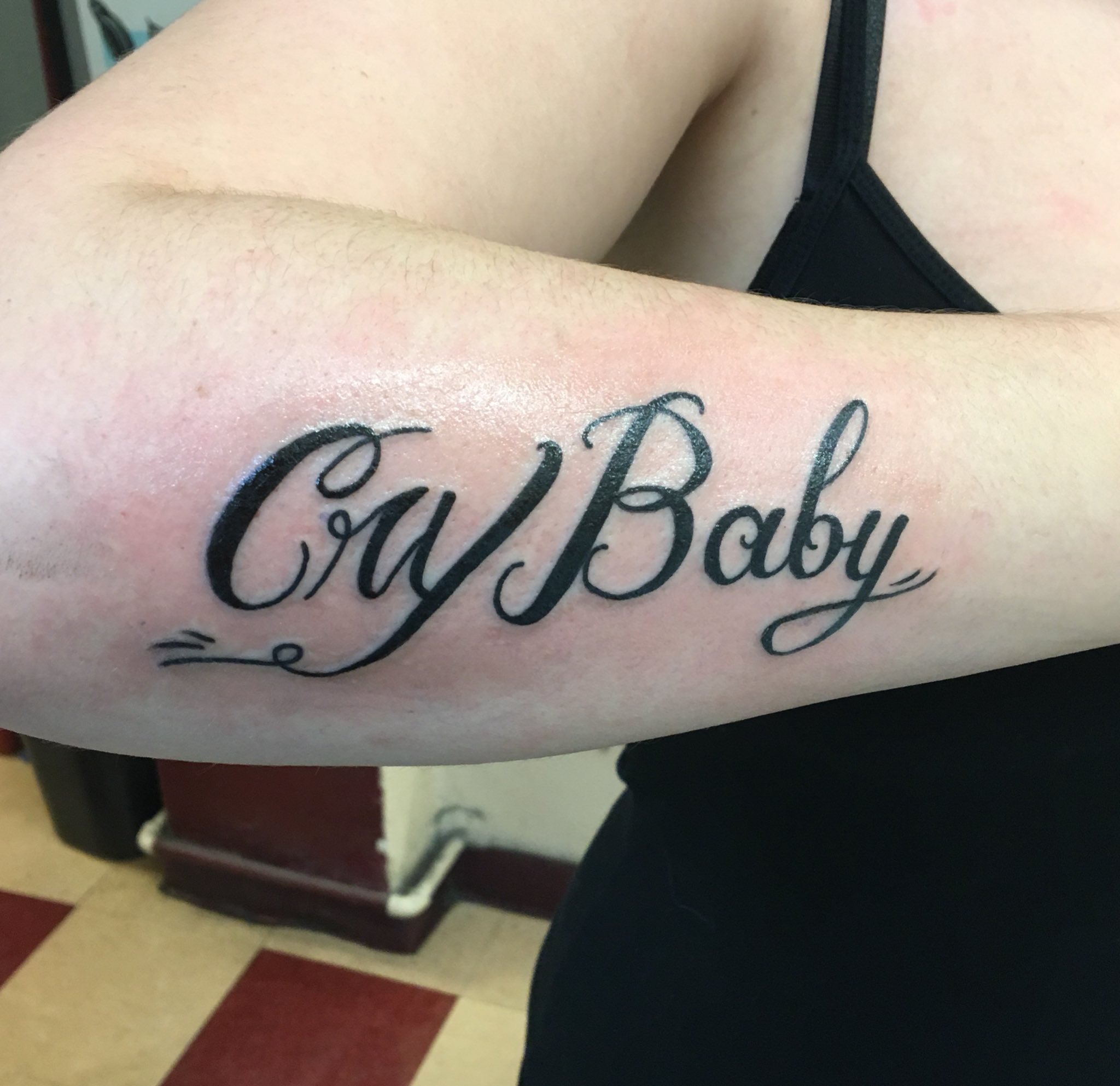 Lil Peep Cry Baby Tattoo on Fire Original Design