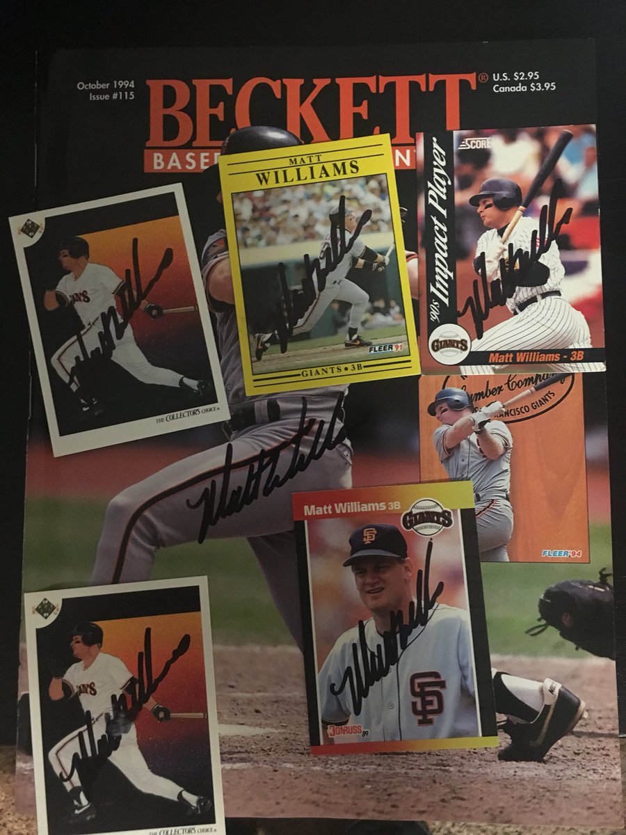 Great thank you to Matt Williams for signing my childhood, collection of him tonight at the GSSA banquets. Thanks Dennis Shoemaker for asking me to speak also. #earlychristmasgift