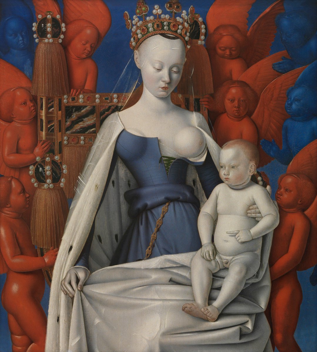 'The Virgin and Child' - Jean Fouquet #painting - a part of Melun Diptych