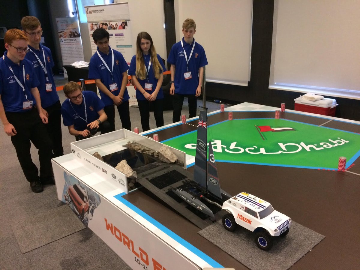 JLREducation's tweet photo. The @LandRoverBAR towing challenge has commenced @RGSTeamPinnacle are now on the track @4X4inSchools #world #final #LR4X4WF who will #BringTheCupHome? @ymcofficial @LandRoverMENA @LandRover https://t.co/FL1qliUg6y