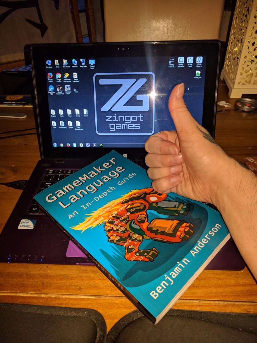 ZiNGOT's tweet image. Thank you to @uheartbeast for offering to provide me with a PDF of his great book shown here. You have increased my 5kg hand-luggage allowance buddy 😋 #GameMaker #holidayGML #beachcoding