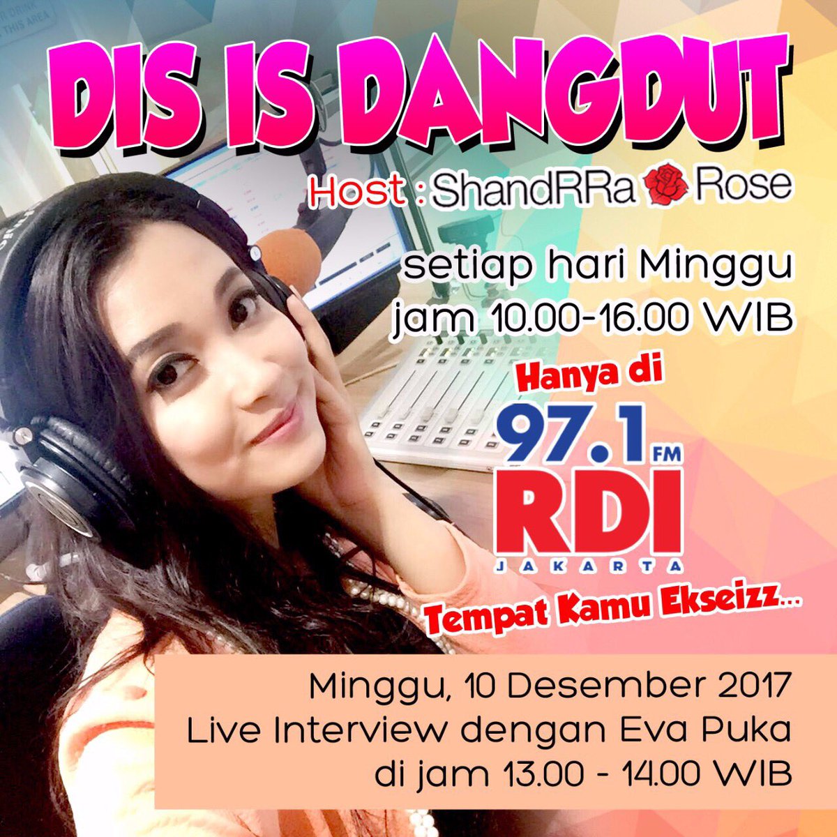 shandRRa_rose's tweet photo. ayo jangan ketinggalan ya sobat @rdi971 #DISISDANGDUT dari jam 10 pagi ini sampai jam 4 sore https://t.co/W17Kw7pj76