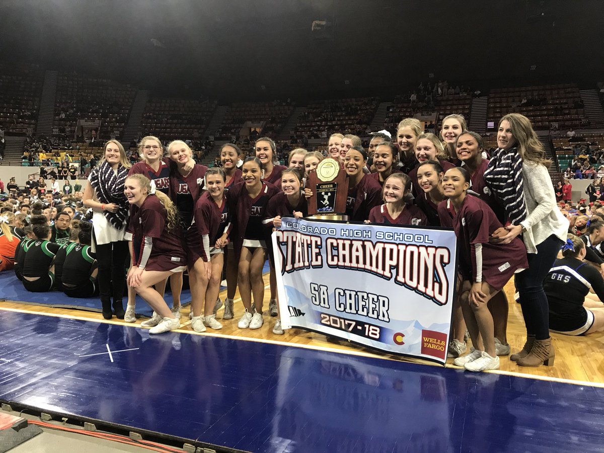 CHSAA's tweet photo. Congratulations to Cherokee Trail, the 5A Cheer champions! #copreps https://t.co/acdEefI3qO