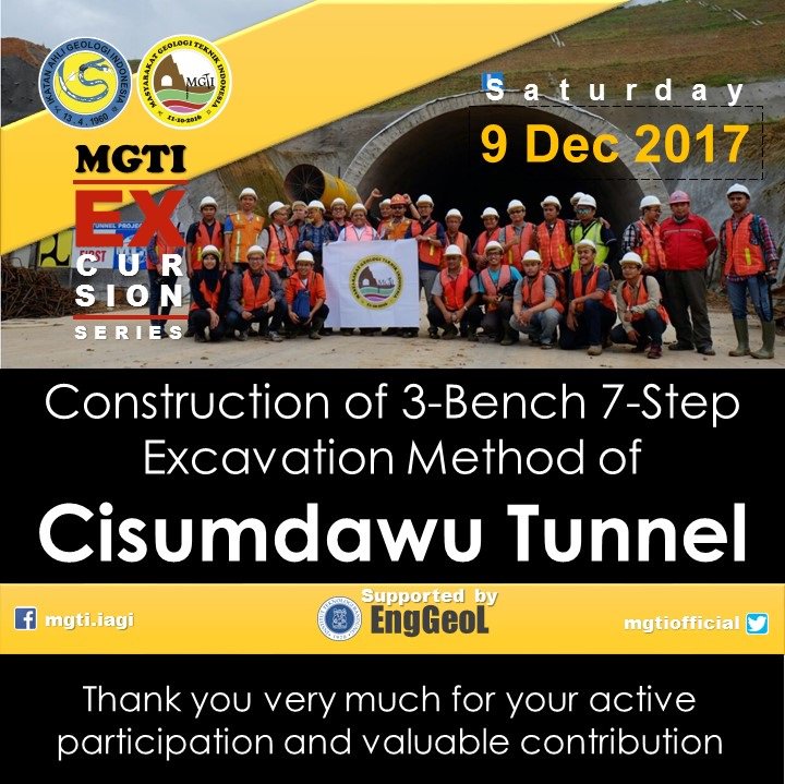 mgtiofficial's tweet photo. MGTI Excursion Series: Terima kasih banyak atas segala bantuan & partisipasi aktif di acara ekskursi ke terowongan jalan tol Cisumdawu, 9 Desember 2017 #GeoEngineering #geoexcursion #mgti #enggeo @iaginet https://t.co/D6KlUE7TFd