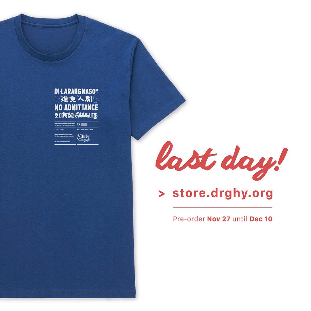 LAST DAY to pre-order! Limited colours &amp; sizes left. Demi masa, kerugian itu menghampiri. store.drghy.org