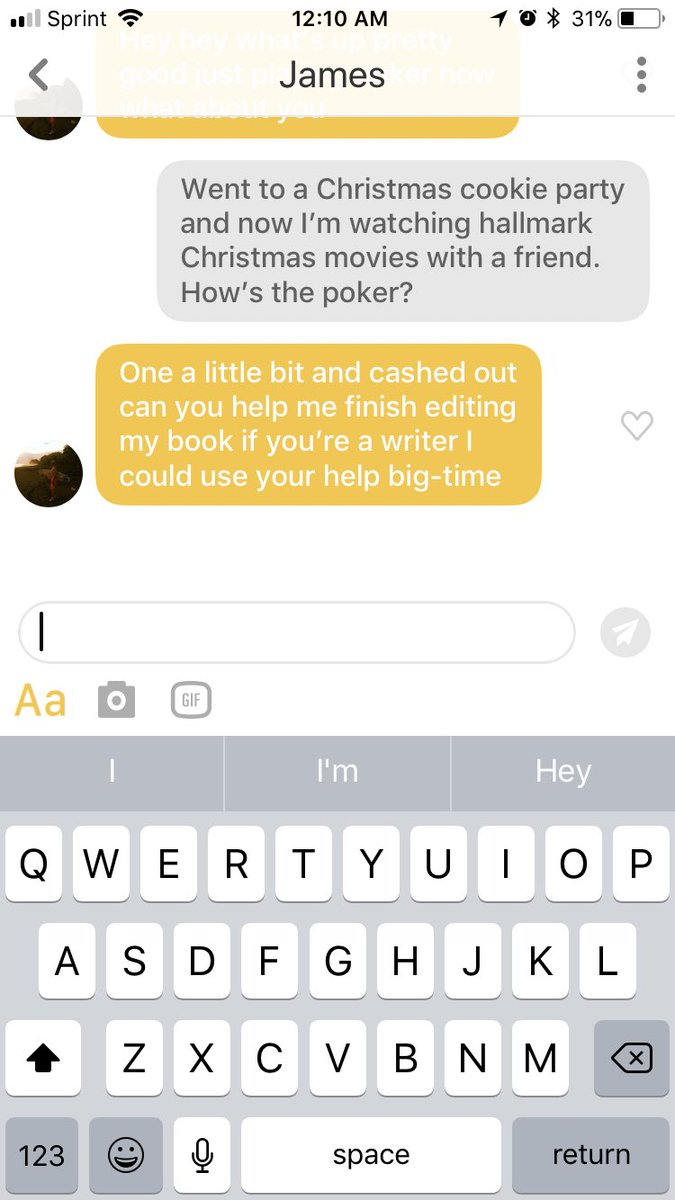 tabithamiriam's tweet image. This is what I get for saying I’m a writer. #datingistheworst #bumbledating