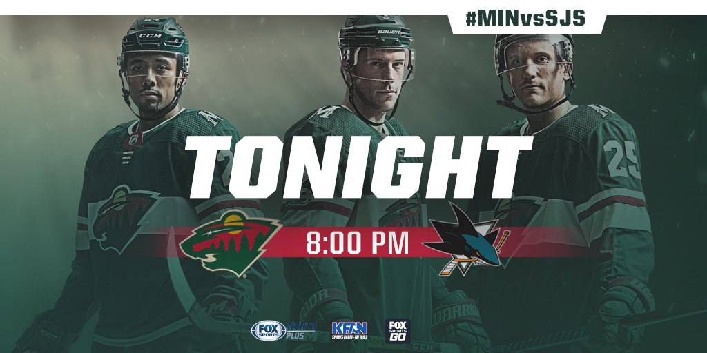 Final game of the trip is tonight at 8 p.m. central.  📺 @fsnorth PLUS | 📻 @KFAN1003 | 🖥 #FOXSportsGO |📱 #MINvsSJS https://t.co/PbULE2hh6x