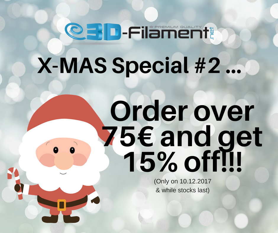 X-Mas #Special - #Save #money on your next #filament order! #Xmas is coming closer. Order now and start to save.... #advent #special #offer #deal #3dp #3dprinting #3ddruck #3dprint #3d_filament #love #Dealoftheday