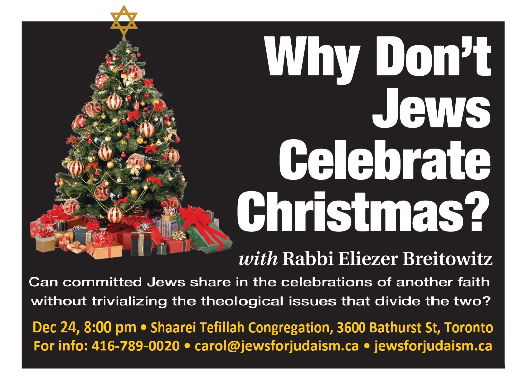 Jews For Judaism Twitter Da Part 1 Why Don T Jews Celebrate Christmas With Rabbi Eliezer Breitowitz Can Committed Jews Share In The Celebrations Of Another Faith Without Trivializing The Theological Issues That