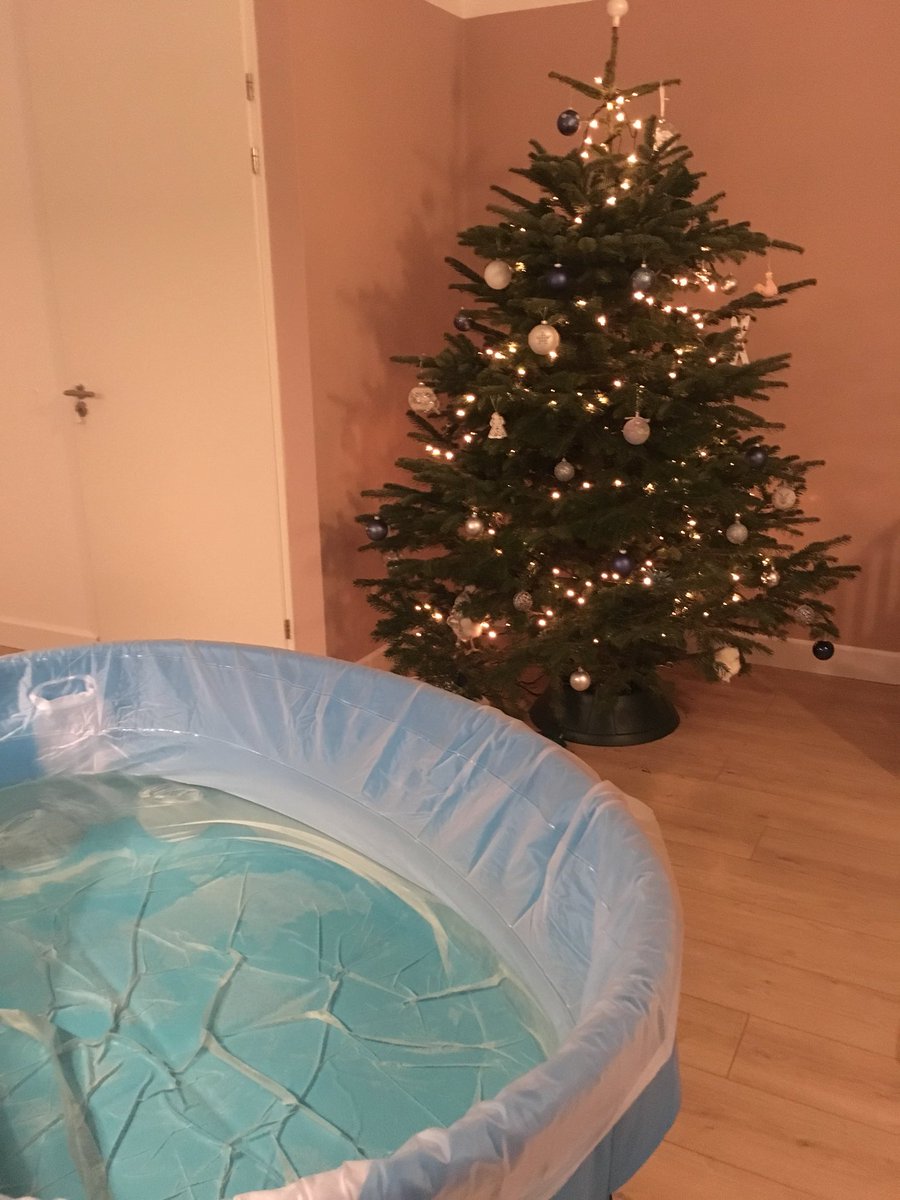 Prachtige geboorte in het warme water onder de kerstboom. Handsoff, het moederlijf wist wat het moest doen. #ikstonderbijenkeekernaar