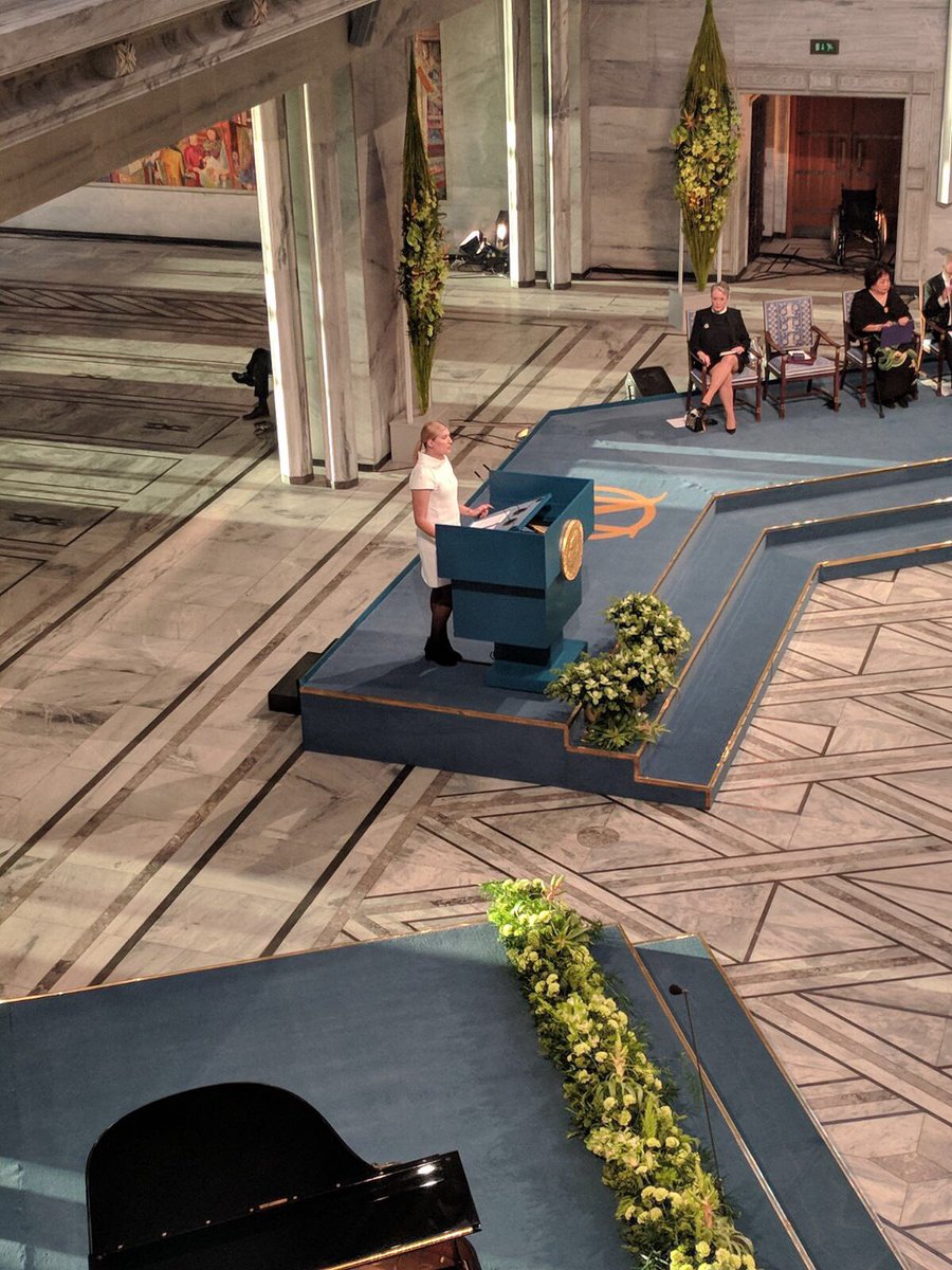 nuclearban's tweet image. "Those who say that future is not possible need to get out of the way of those making it a reality”. — @beafihn #NobelPeacePrize #EndofNukes