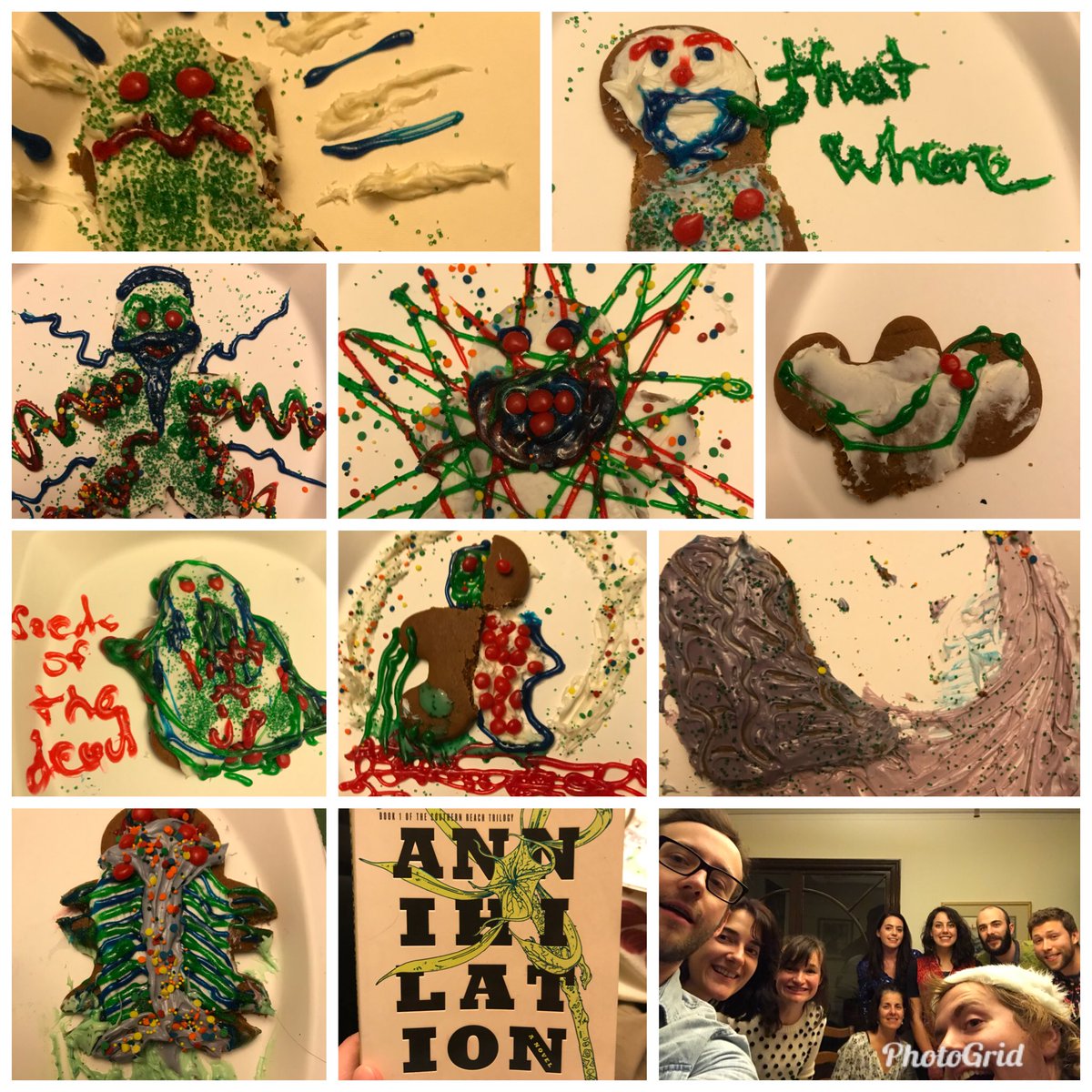 Morejacknoble's tweet photo. @jeffvandermeer Our Christmas book club choice was Annihilation. We made gingerbread cookies of how we imagined The Crawler https://t.co/qEtgkYeCHJ