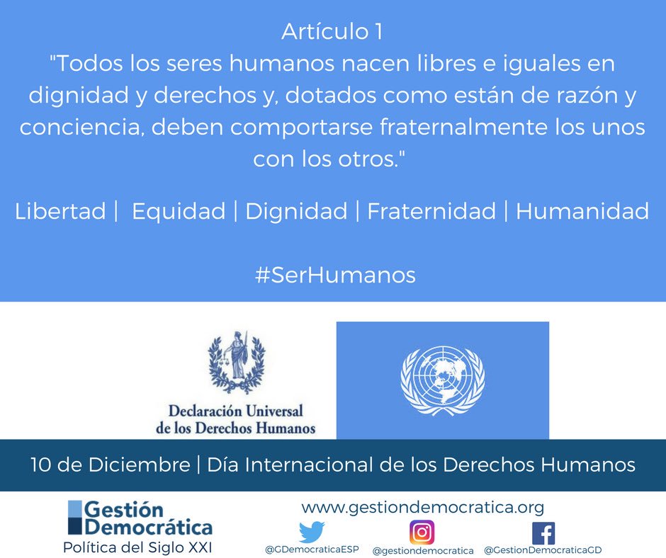 GDemocraticaESP's tweet photo. 🗣 Día Internacional de los Derechos Humanos.

Reconocernos como seres humanos y respetarnos en esa condición es la base de una sociedad más justa, equitativa, fraterna y más libre.

#SerHumanos
#Construimos 
 #DiaDeLosDerechosHumanos https://t.co/LPYhJfmTuS