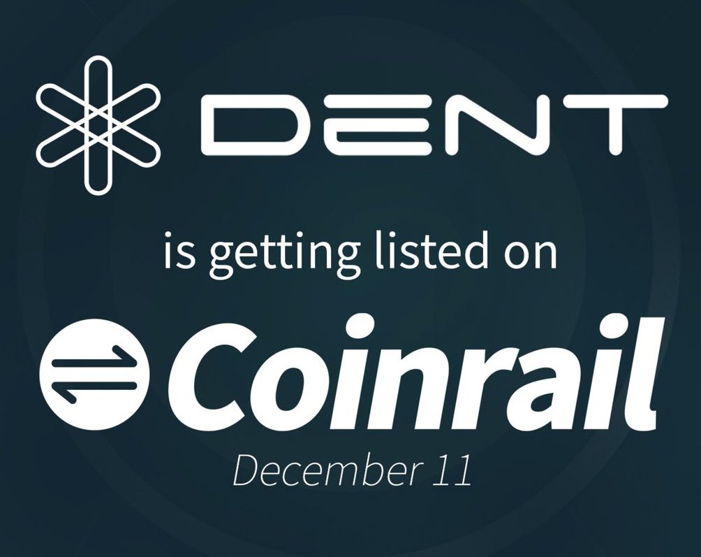 dentcoin's tweet photo. DENT listing TOMORROW, 11. Dec. 2017 on COINRAIL in KOREA! Thanks @Coinrail_Korea  https://t.co/RtgJmQ1lEf #cryptocurrency  #eth #ethereum #bitcoin #btc #blockchain #dentcoin #5g #GSMA https://t.co/LAuJqFo38q