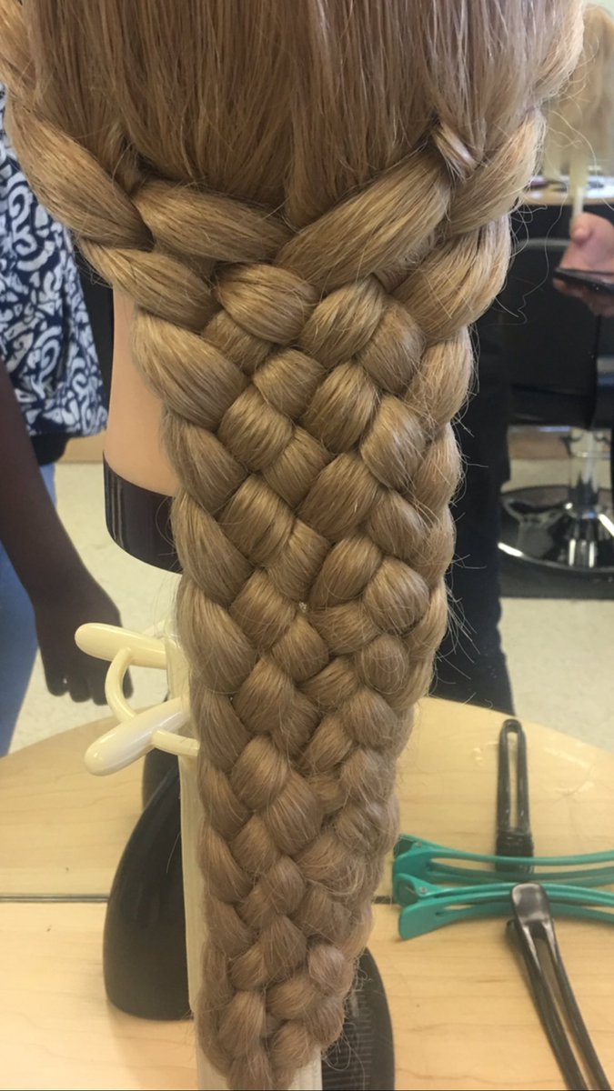 Two grade 9 students were so excited after two days of trying to perfect the 8 strand braid. They did it! <a href="/TfssSpecEd/">TFSS Spec Ed</a> @tfssfam