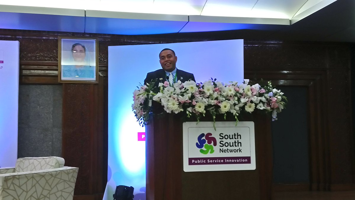NayacalevuF's tweet photo. Grateful for the opportunity to be part of the @a2i_bd programme. Given a chance to share the experience from the field visits to the whole forum. #PublicServiceInnovation #SouthtoSouthNetwork #ReadyforChange #ReachingtheUnderserved #BeInnovative #Dhaka2017 https://t.co/Q8OtccyyuQ