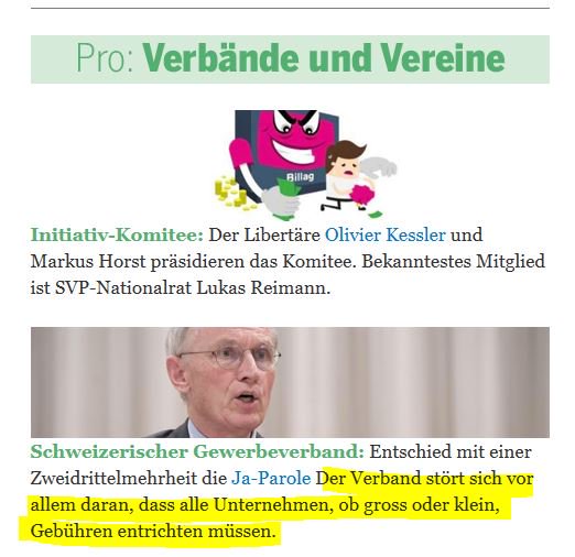 Bleiben wir doch in der NoBillag-Diskussion bei den Fakten, lieber <a href="/tagesanzeiger/">Tages-Anzeiger</a> und lieber <a href="/gewerbeverband/">sgv-usam</a>. 75% aller KMU(unter 500'000 Umsatz) müssen im neuen System keine "Billag"-Gebühr bezahlen.