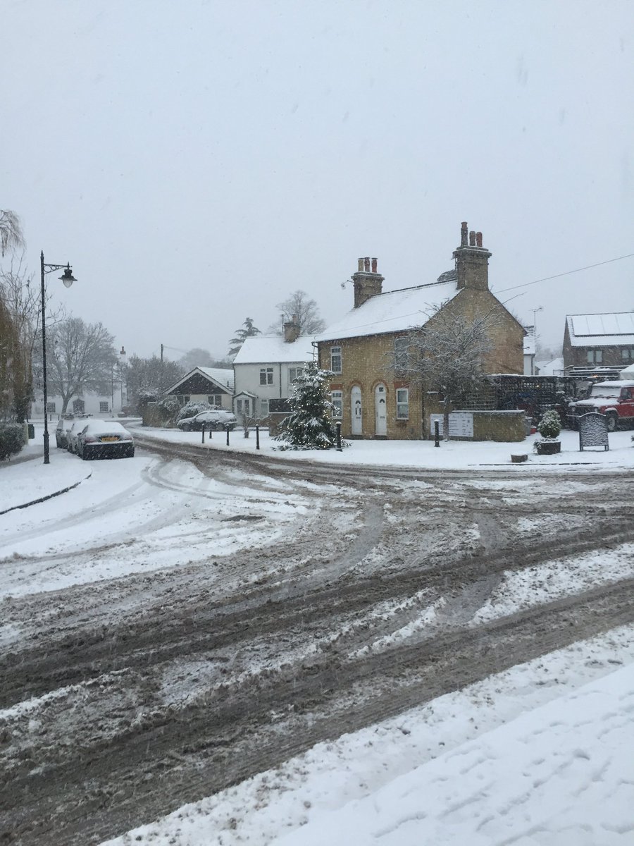 Happy snow day - drive carefully or not at all the roads haven't been gritted and cars sliding #SnowWatch