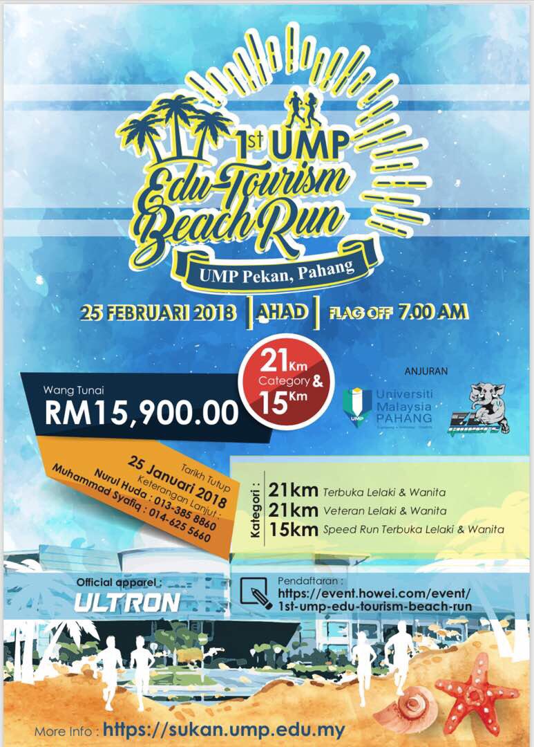 msp_ump's tweet photo. 1st UMP BEACH RUN🏝🏝 Prize Up to RM2000 to be won!! Race by the beach, feel the breeze🌬🏃🏻‍♀️ kindly click this link to register👉🏻 https://t.co/4KJq9aMsoH https://t.co/uNhTCrShHg