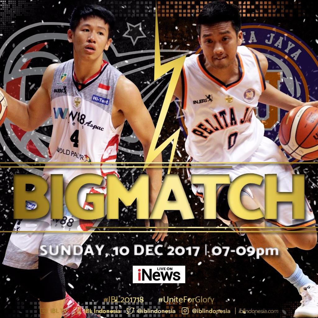 In a moment! Big match between <a href="/StapacBsketball/">Stapac Jakarta</a> vs <a href="/pelitajayabbal1/">pelitajayabballid</a>!

Live on iNews TV, Usee Prime &amp; youtube channel IBL TV!

Which side are you?

#IBL201718 #UniteForGlory #RaiseTheBar