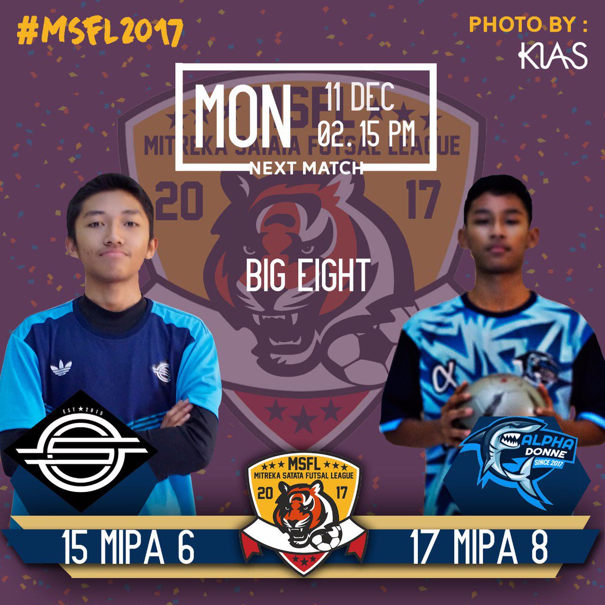 osismisa's tweet photo. Terus datang atang dan saksikan! #MSFL2017 besok akan dibuka dengan Babak Big Eight antara kelas 15 MIA 6 melawan 17 MIA 8! :D https://t.co/GRU1pk0m2P