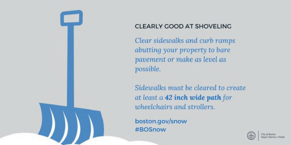marty_walsh's tweet photo. Good morning, Boston! Sidewalks must be cleared three hours after sunrise if snow accumulates overnight--today, that means 10 AM. Have an elderly or disabled neighbor? Be a #snowangel and help them out too!  #BOSnow https://t.co/C6xtC6nCaM