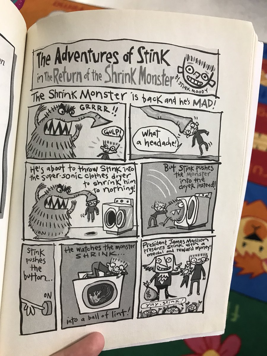MissMaestraP's tweet photo. We love Stink in 2RA! Perfect snack time read aloud! We especially like his comics at the end of each chapter! https://t.co/QX5c5TynYH