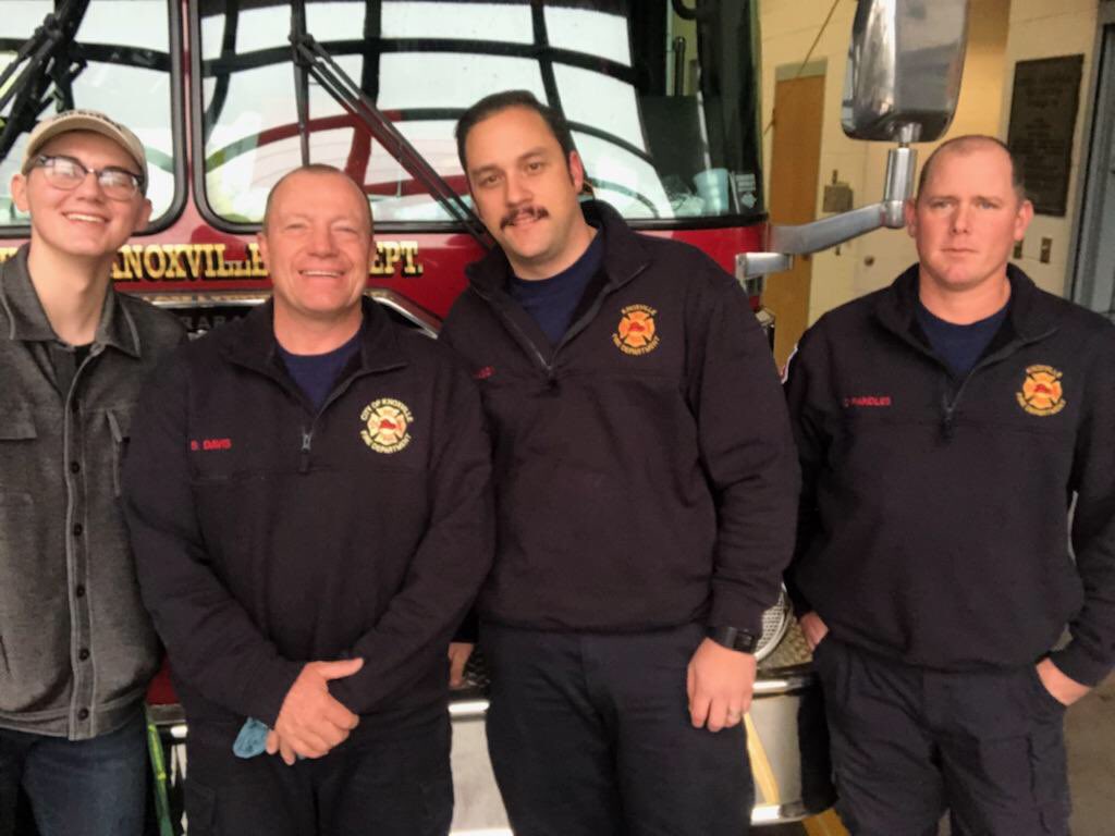 We had such a great time delivering the treat bags to the firemen!