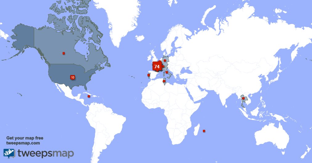 Unnuggetable's tweet photo. My followers live in 12 countries: France(73%), USA(9%)... https://t.co/lVxkisUnPK Get your free map! https://t.co/DNGxgmezIe
