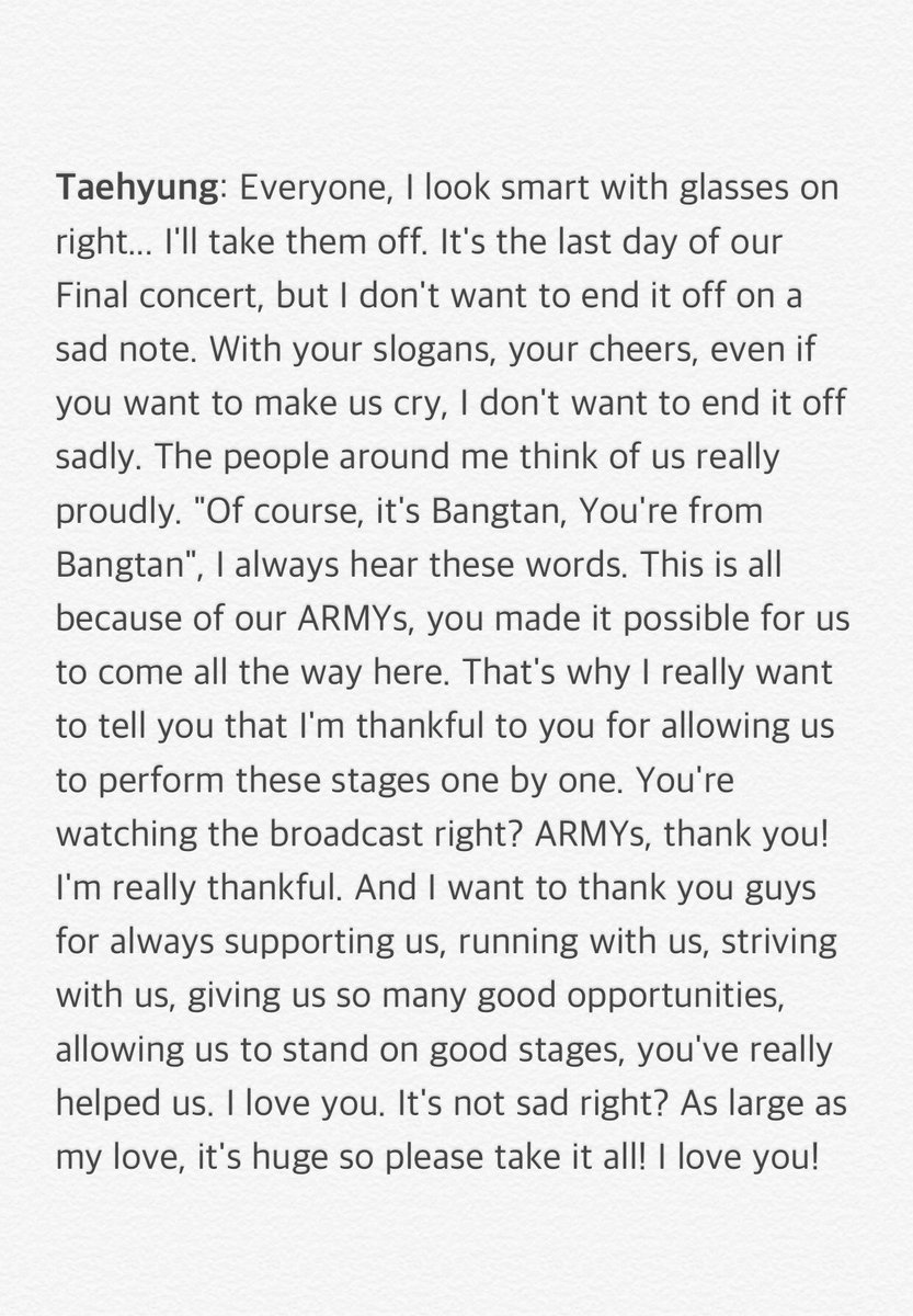 171210 wings tour final day 3 — ending ment  pt.1