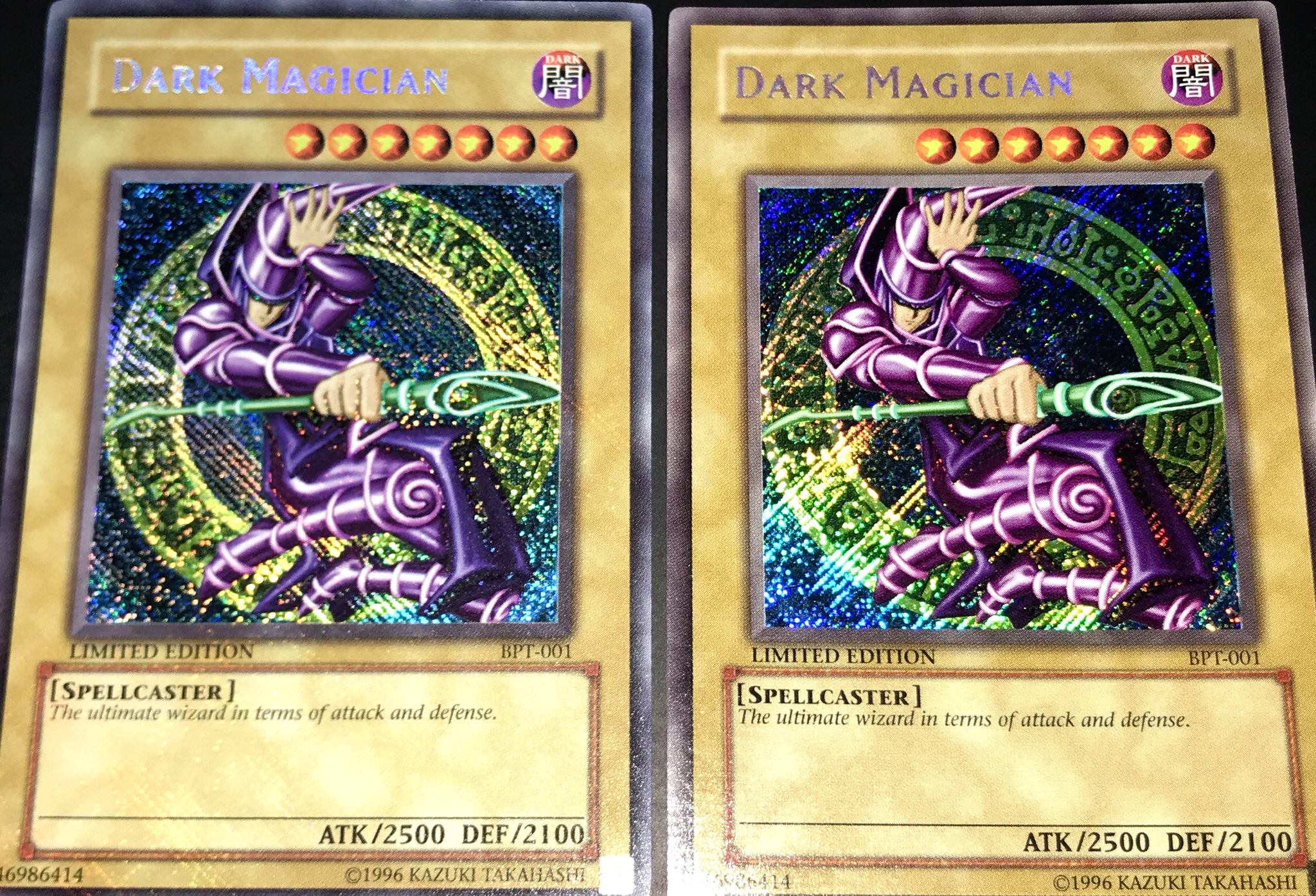 はっさく TCG垢 on Twitter "BPT版のDark Magician 逆シク(左側)の未使用美品、 ようやくゲット！！！！ 逆