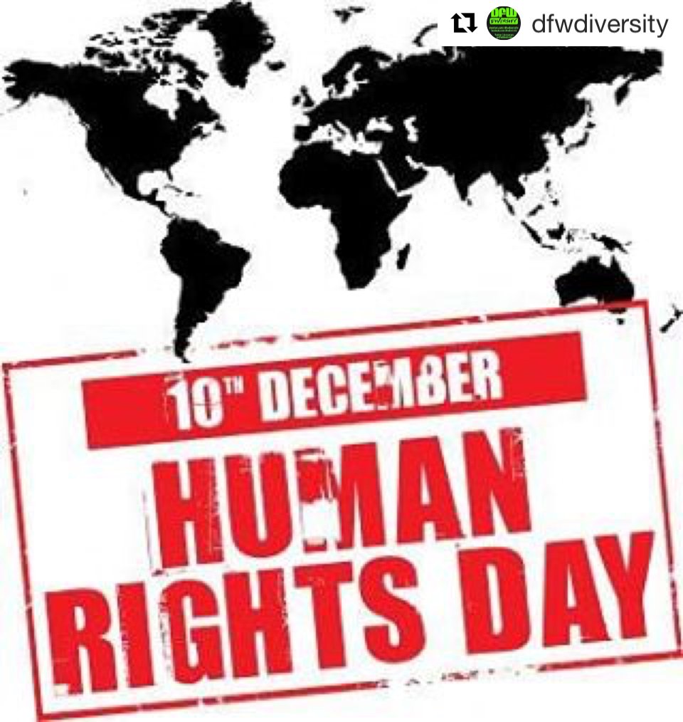 Lee_T_Young's tweet photo. Today is INTERNATIONAL HUMAN RIGHTS DAY! #Repost @dfwdiversity. #unitybydiversity #diversity #humanrights #internationalhumanrightsday #internationalhumanrights #thisdayinhistory #humanrightsawareness https://t.co/FIhjB952eV
