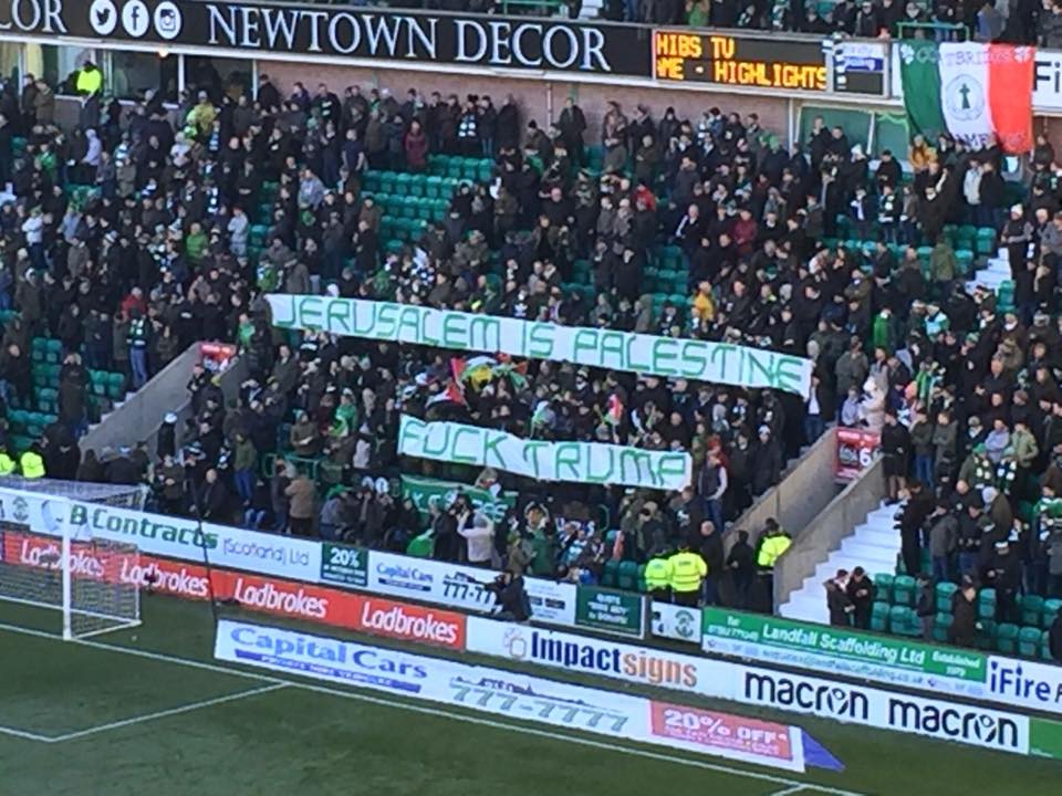 Fener10line's tweet photo. Celtic taraftarı: "Kudüs Filistin'dir. F*ck Trump" https://t.co/sSP9B0S3KH