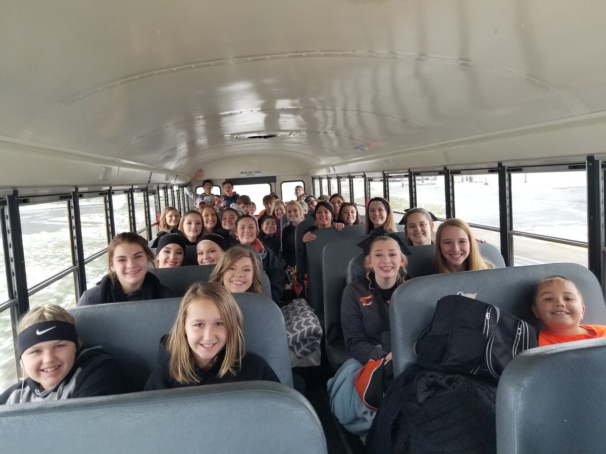 chswarriorcheer's tweet photo. STATE BOUND! #warriorcheer #pepbus #chasingrings #47yearsinthemaking https://t.co/kYiNUbfHFU