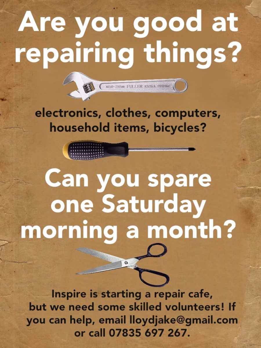 levinspire's tweet photo. We're looking for skilled volunteers for our new repair Café. Can you help? Please RT #Community #SocEnt @lovelevenshulme @LevyOldLibrary @levymarket https://t.co/AA2HqWTam6