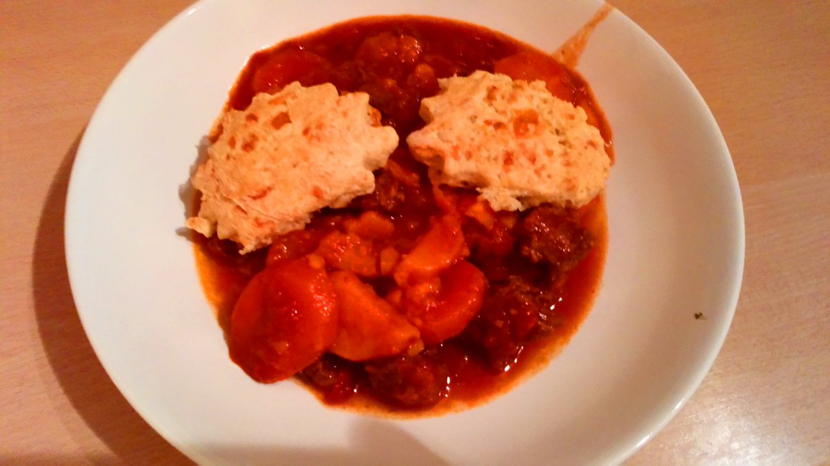 carole_fogg's tweet photo. #hedgehog cheese scones on a sweet potato stew #bringonthesnow #winterfood #nomnom https://t.co/03838UpAJR