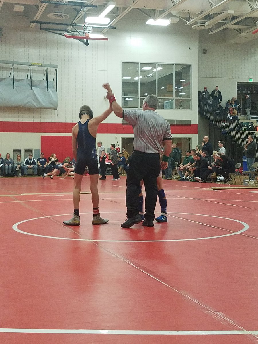 Kevin984Bronson's tweet photo. Keegs got his first Varsity win yesterday. Plus I got to catch up with an old friend. @thronson29 good hard day of wrestling a lot of fun. https://t.co/Yb6am3qTs2