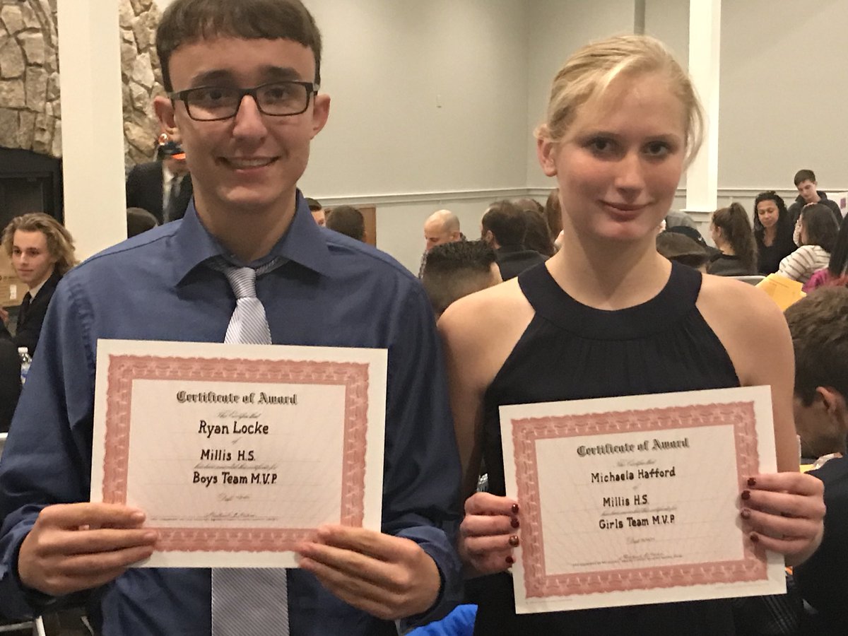 Ryan Locke &amp; Michaela Hafford named Millis Runners of the Year at the Mike Mahon XC Banquet celebrating the best of the best of XC in Massachusetts! @MillisMohawks