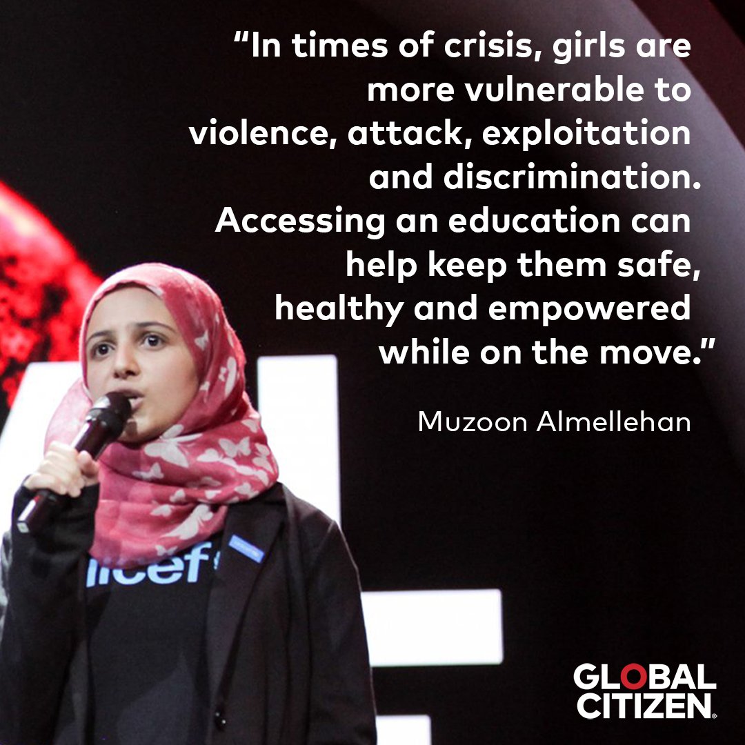 On #HumanRightsDay I stand with @muzoonrakan1 on why #educationcannotwait for displaced & refugee girls. Education helps girls in crisis heal, keeps them safe, strengthens their mental health & helps overcome violent extremism. Take action at demilovato.co/humanrightsday!