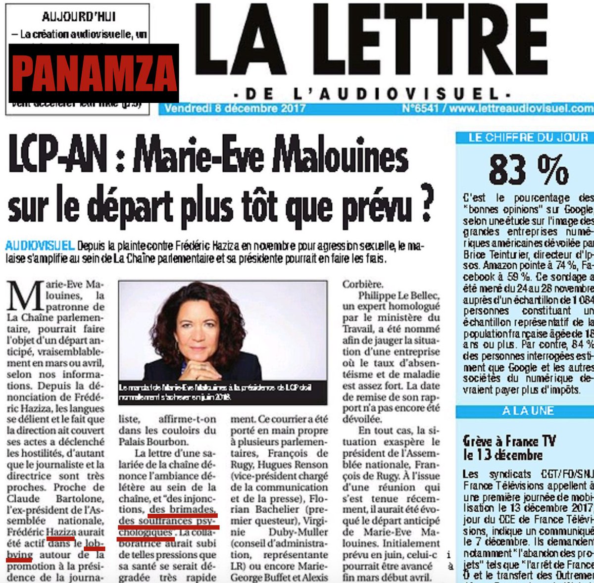 Protégée par le harceleur sexuel Haziza, la présidente de LCP est accusée de harcèlement moral