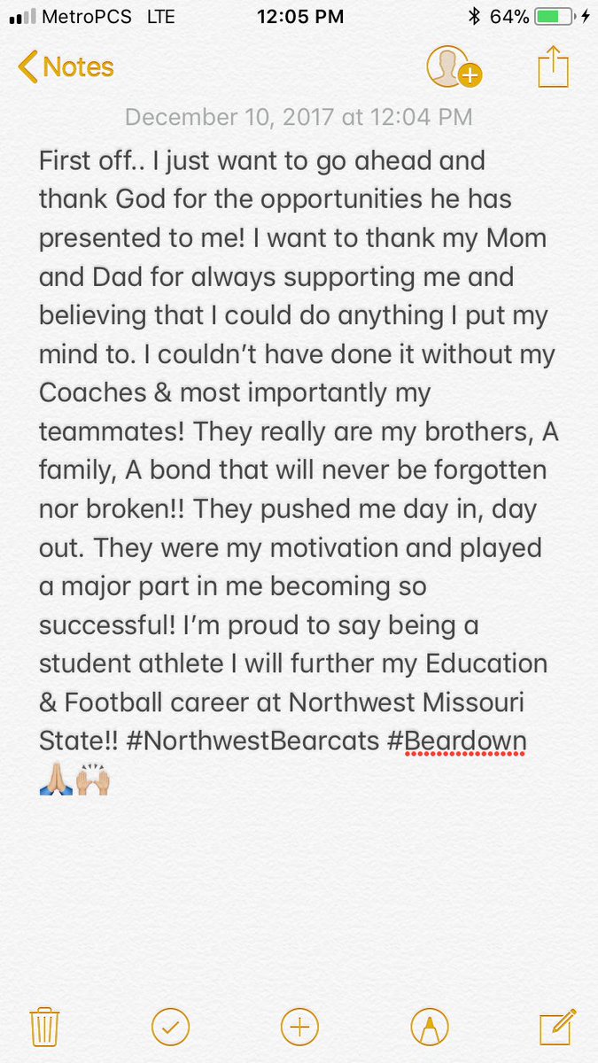 j_krazy4's tweet photo. Proud to say I’m a Bearcat!! 😈🙌🏼#NorthwestBearcats @NWBearcatsFB @CoachSharpNWMSU @CoachWrightD https://t.co/mXQgZGPWDV