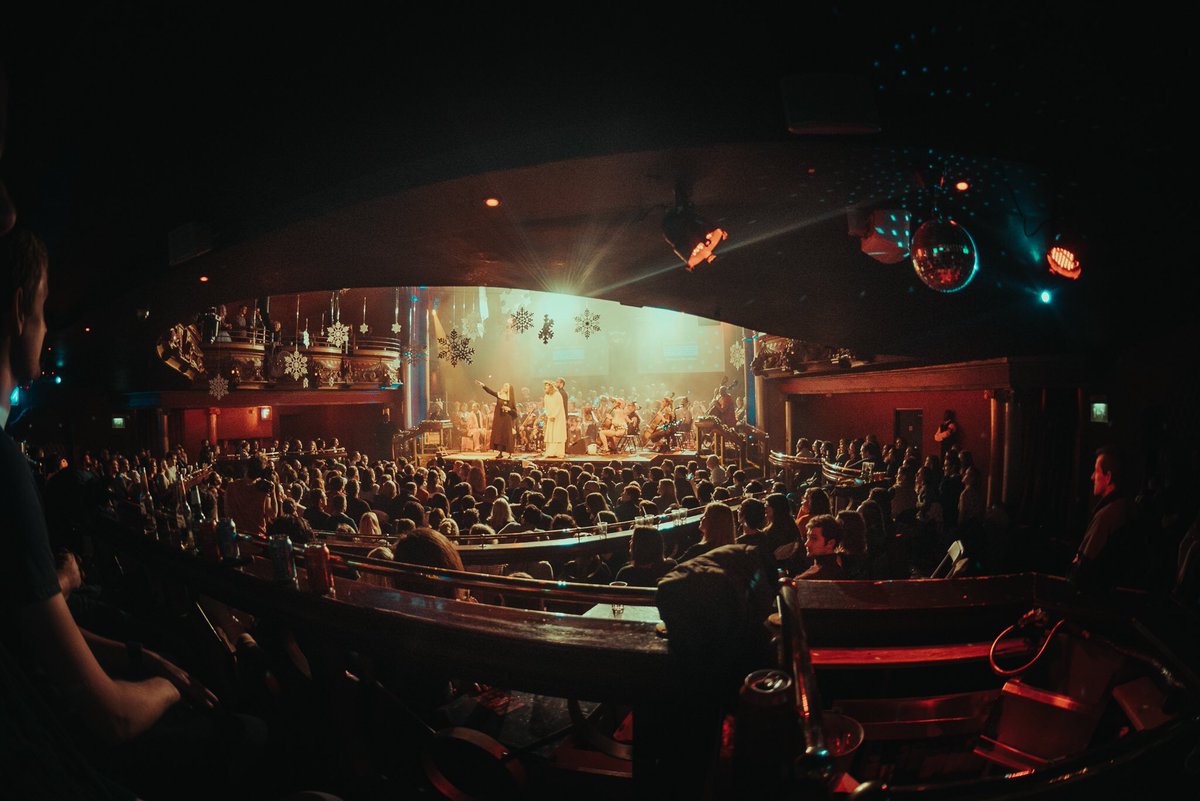 Last night we had the honour of hosting an Orchestra, Choir &amp; a Nun flanked Drag-King Jesus Christ. Trust us <a href="/Basement_London/">Basement Orchestra</a> &amp; @Shesusandsistas sounded as good as they looked - and they looked this good.🎉🎻🙌🎄