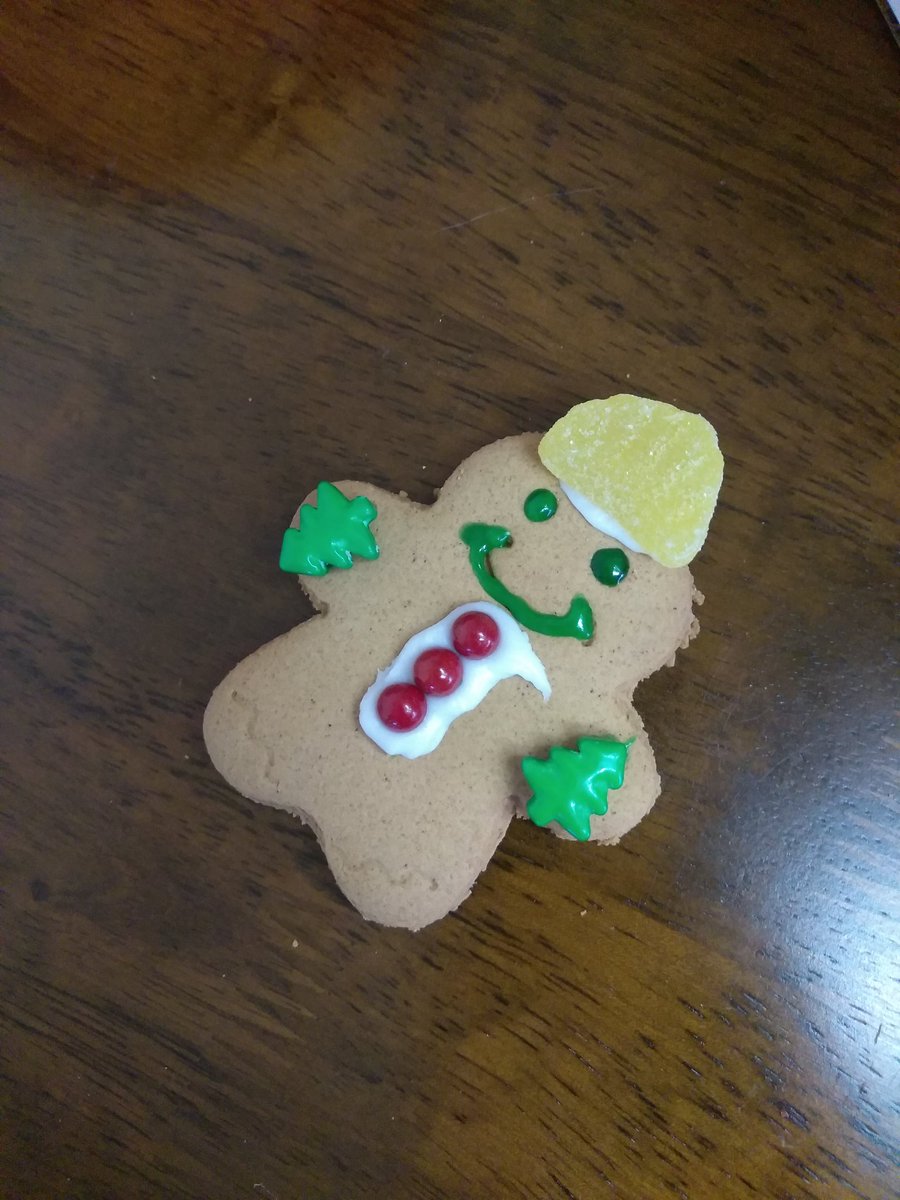 Camden and I made a <a href="/realDonaldTrump/">Donald J. Trump</a> gingerbread man!